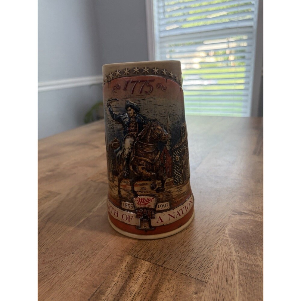 Vintage 1991 Miller High Life "Birth Of  A Nation" 1775 Collector's Mug Portugal